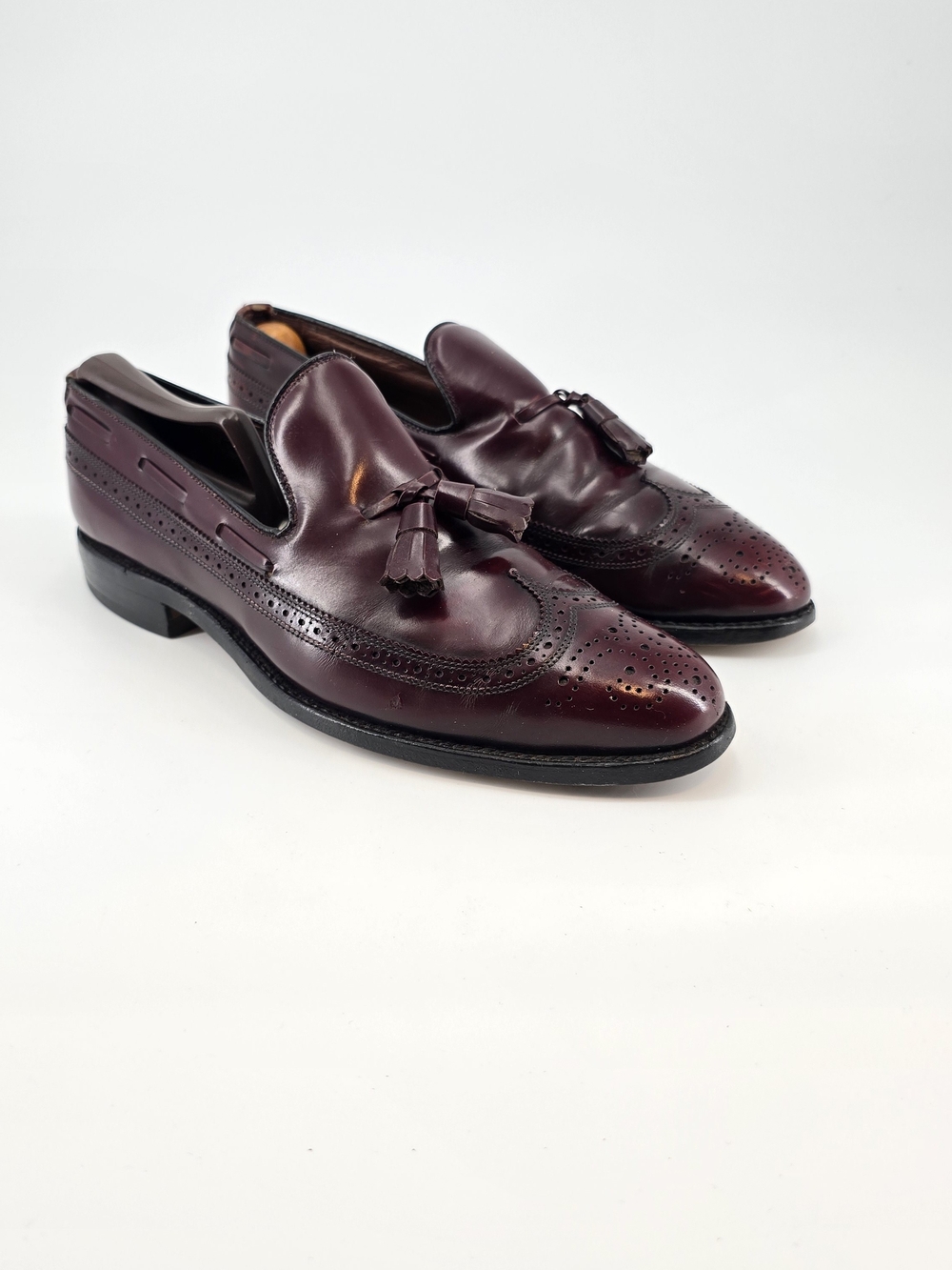 Allen Edmonds Burgundy Tassel Wingtip Loafers Berwick 9 C